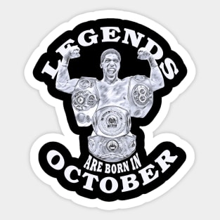 Legends Are Born In October Black Sticker